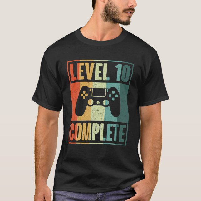 Level 10 Complete Video Gamer - 10Th Wedding Anive T-Shirt (Front)