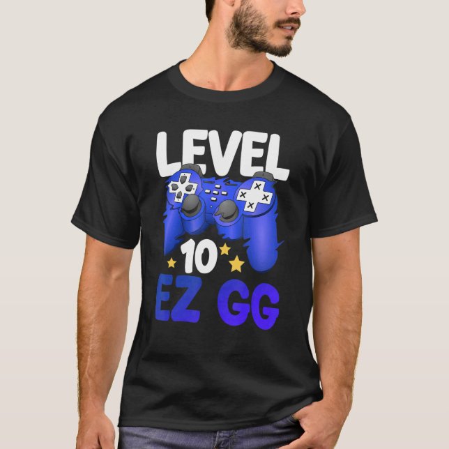 Level 10 EZ GG 10th Gamer Boy Teenager Controller  T-Shirt (Front)