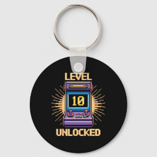Level 10 Unlock Birthday Gamer 10 Year Old Video G Key Ring