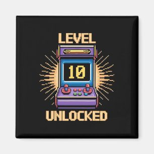 Level 10 Unlock Birthday Gamer 10 Year Old Video G Magnet