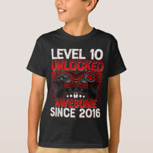 Level 10 Unlocked 10 Year Old Boys 10th Birthday B T-Shirt