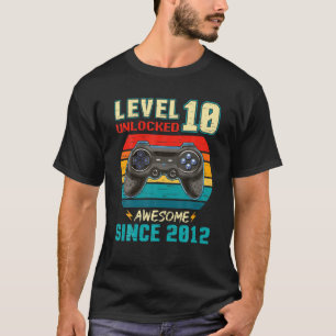 Level 10 Unlocked 10Th Bday Boy Kids Awesome 2012 T-Shirt