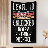 Level 10 Unlocked 10th Birthday Banner