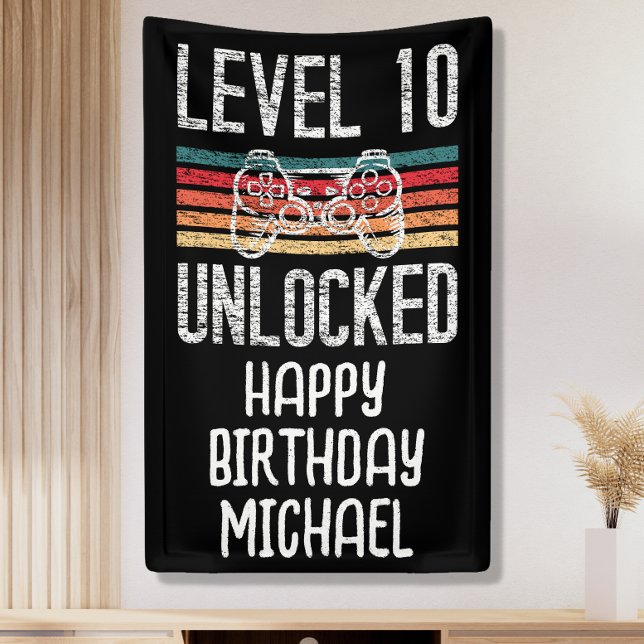 Level 10 Unlocked 10th Birthday Banner (Creator Uploaded)