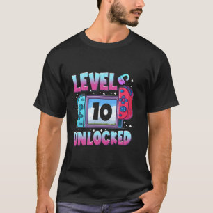 Level 10 Unlocked 10th Birthday Boys Kids Video Ga T-Shirt