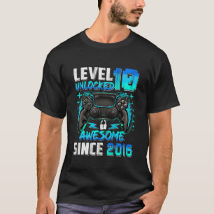 Level 10 Unlocked 10th Birthday Gift Boys Video Ga T-Shirt