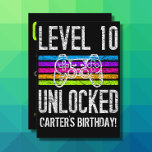 Level 10 Unlocked 10th Birthday Personalised Gamer Invitation<br><div class="desc">Looking for the perfect invitation for a gamer who is turning 10?  This Level 10 Unlocked design is for you.  Perfect birthday celebration for a gamer with this funny unlock achievement graphic.

If you are interested in this graphic for a birth year other than 10,  please message the designer.</div>