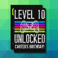 Level 10 Unlocked 10th Birthday Personalised Gamer