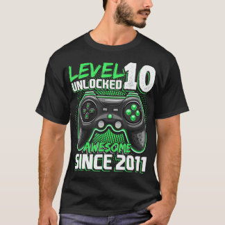 Level 10 Unlocked Awesome 2011 Video Game 10th Bir T-Shirt