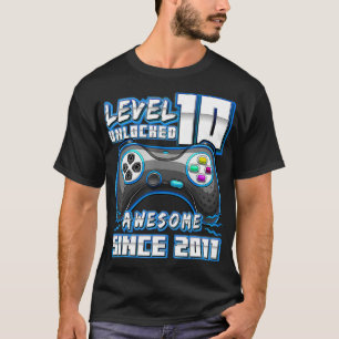 Level 10 Unlocked Awesome 2011 Video Game 10th Bir T-Shirt