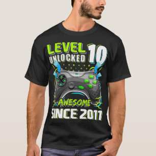 Level 10 Unlocked Awesome 2011 Video Game 10th Bir T-Shirt