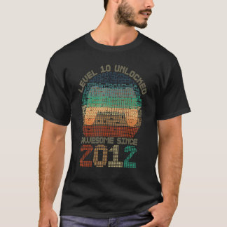 Level 10 Unlocked Awesome 2012 Game 10 Year Old Ga T-Shirt