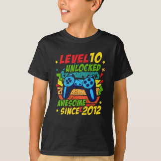 Level 10 Unlocked Awesome 2012 Game 10th Birthday T-Shirt