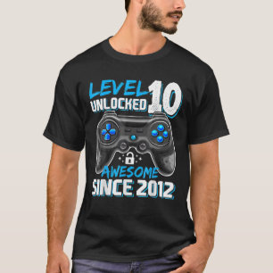 Level 10 Unlocked Awesome 2012 Video Game 10Th Bir T-Shirt