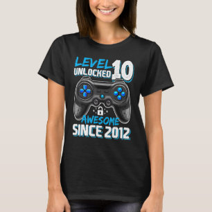 Level 10 Unlocked Awesome 2012 Video Game 10th Bir T-Shirt