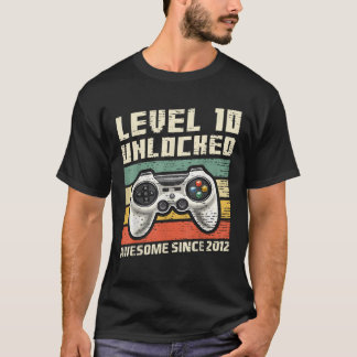 Level 10 Unlocked Awesome 2012 Video Game 10th Bir T-Shirt