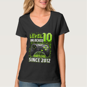 Level 10 Unlocked Awesome 2012 Video Game 10th Bir T-Shirt