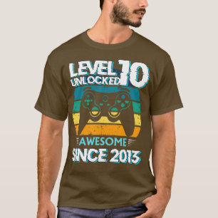 Level 10 Unlocked Awesome 2013 10th Birthday Gamer T-Shirt