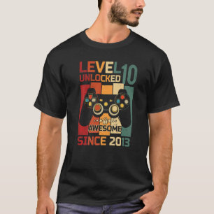 Level 10 Unlocked Awesome 2013 Gamer Boy 10th Birt T-Shirt
