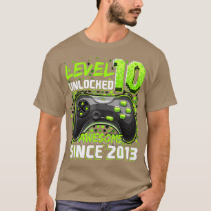 Level 10 Unlocked Awesome 2013 Video Game 10th Bir T-Shirt