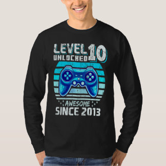 Level 10 Unlocked Awesome 2013 Video Game 10th Bir T-Shirt