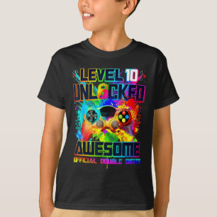 Level 10 Unlocked Awesome Gaming Birthday Boy 10th T-Shirt