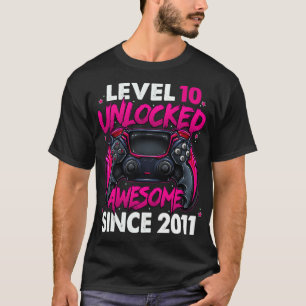 Level 10 Unlocked Awesome Since 2011 10th Birthday T-Shirt