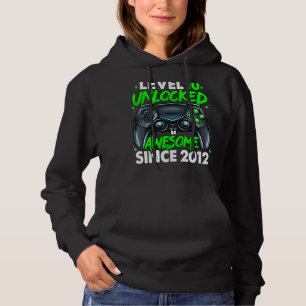 Level 10 Unlocked Awesome Since 2012 10th Birthday Hoodie