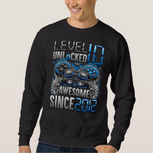 Level 10 Unlocked Awesome Since 2012 10th Birthday Sweatshirt