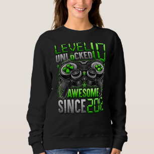 Level 10 Unlocked Awesome Since 2012 10th Birthday Sweatshirt