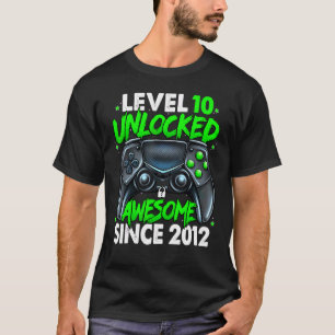 Level 10 Unlocked Awesome Since 2012 10th Birthday T-Shirt