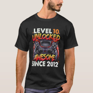 Level 10 Unlocked Awesome Since 2012 10Th Birthday T-Shirt