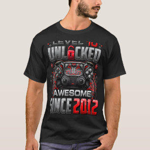Level 10 Unlocked Awesome Since 2012 10th Birthday T-Shirt