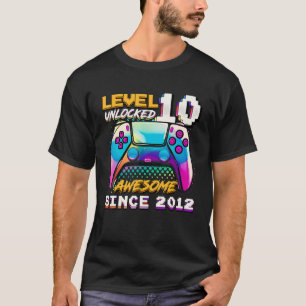 Level 10 Unlocked Awesome Since 2012 10th Birthday T-Shirt