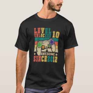 Level 10 Unlocked Awesome Since 2012 10th Birthday T-Shirt
