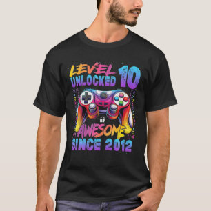 Level 10 Unlocked Awesome Since 2012 10Th Birthday T-Shirt