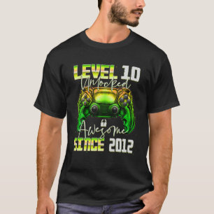 Level 10 Unlocked Awesome Since 2012 10Th Birthday T-Shirt