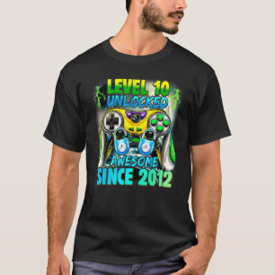 Level 10 Unlocked Awesome Since 2012 10th Birthday T-Shirt