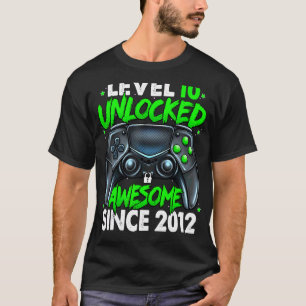 Level 10 Unlocked Awesome Since 2012 10th Birthday T-Shirt
