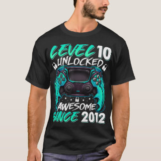 Level 10 Unlocked Awesome Since 2012 10th Birthday T-Shirt