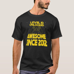 Level 10 Unlocked Awesome Since 2012 10th Birthday T-Shirt