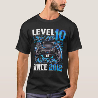 Level 10 Unlocked Awesome Since 2012 10th Birthday T-Shirt