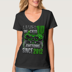 Level 10 Unlocked Awesome Since 2012 10th Birthday T-Shirt