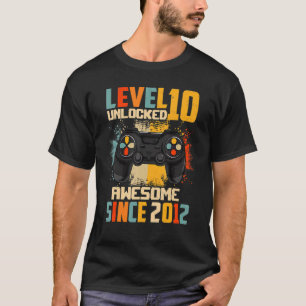 Level 10 Unlocked Awesome Since 2012 10th Birthday T-Shirt