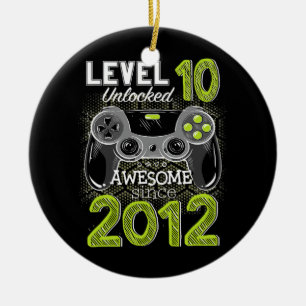 Level 10 Unlocked Awesome Since 2012 Video Gamer Ceramic Tree Decoration