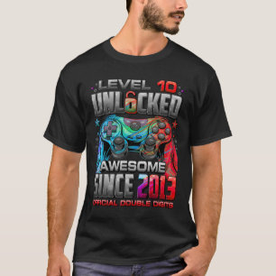 Level 10 Unlocked Awesome Since 2013 10th Birthday T-Shirt