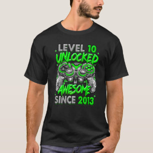 Level 10 Unlocked Awesome Since 2013 10th Birthday T-Shirt