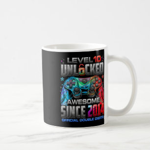 Level 10 Unlocked Awesome Since 2014 10th Birthday Coffee Mug