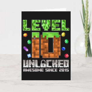 Level 10 Unlocked Awesome Since 2015 10th Pixel Ga Card