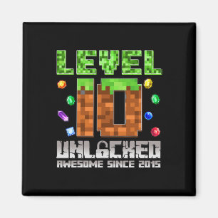 Level 10 Unlocked Awesome Since 2015 10th Pixel Ga Magnet